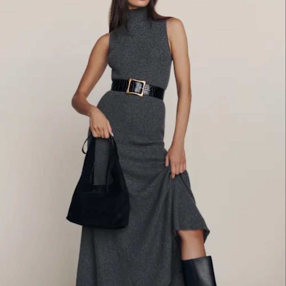 Reformation Odelia Cashmere Midi Dress Flannel - Size M